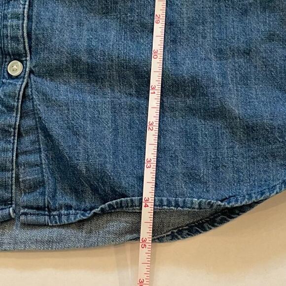 Old Navy Denim Short Sleeve Button Down Collared Shirt Dress, Medium Wash, S - Picture 11 of 11